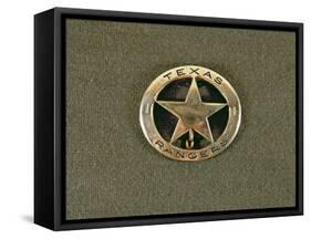 Texas Rangers Badge (Metal)-American-Framed Stretched Canvas