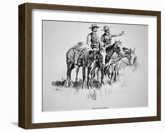 Texas Rangers, Published in 'Harper's Monthly', 1896-Frederic Sackrider Remington-Framed Giclee Print