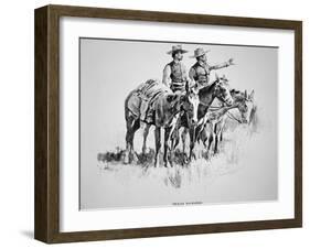 Texas Rangers, Published in 'Harper's Monthly', 1896-Frederic Sackrider Remington-Framed Giclee Print