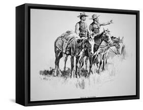 Texas Rangers, Published in 'Harper's Monthly', 1896-Frederic Sackrider Remington-Framed Stretched Canvas