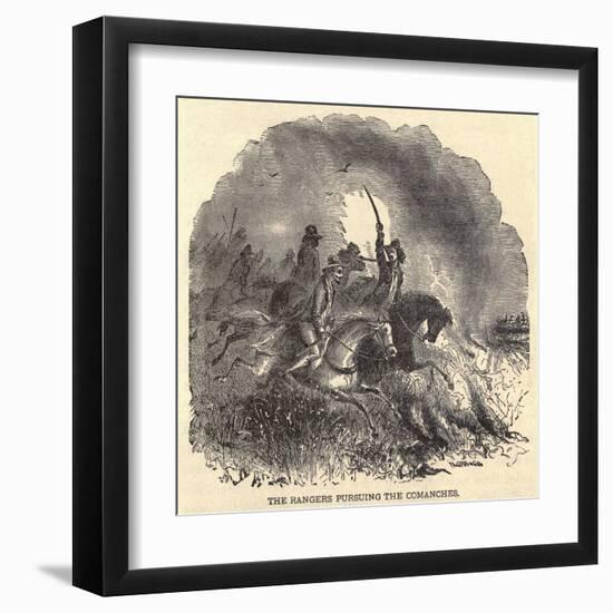 Texas Rangers Pursuing Comanches in 1850s-null-Framed Art Print