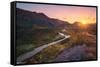 Texas - Rio Grande at Sunset-Trends International-Framed Stretched Canvas