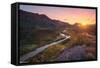 Texas - Rio Grande at Sunset-Trends International-Framed Stretched Canvas