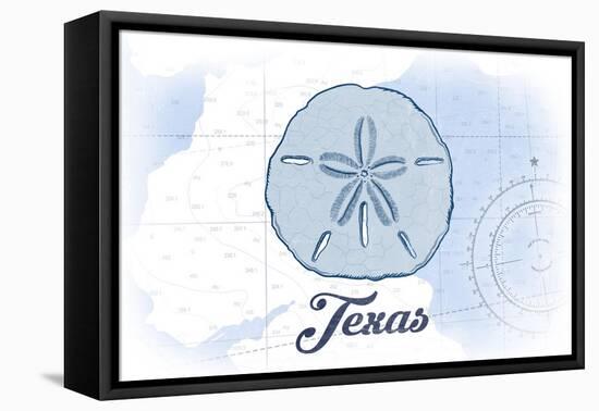 Texas - Sand Dollar - Blue - Coastal Icon-Lantern Press-Framed Stretched Canvas