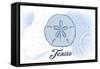 Texas - Sand Dollar - Blue - Coastal Icon-Lantern Press-Framed Stretched Canvas