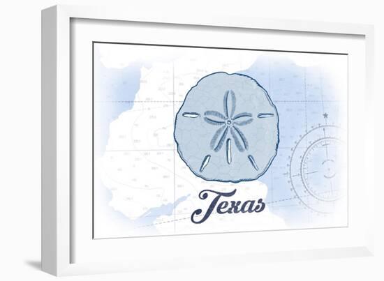 Texas - Sand Dollar - Blue - Coastal Icon-Lantern Press-Framed Art Print