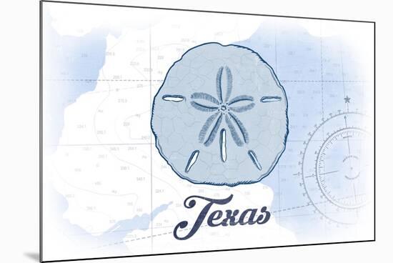 Texas - Sand Dollar - Blue - Coastal Icon-Lantern Press-Mounted Art Print