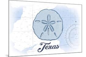 Texas - Sand Dollar - Blue - Coastal Icon-Lantern Press-Mounted Art Print