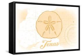 Texas - Sand Dollar - Yellow - Coastal Icon-Lantern Press-Framed Stretched Canvas