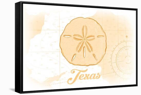 Texas - Sand Dollar - Yellow - Coastal Icon-Lantern Press-Framed Stretched Canvas