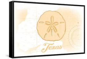 Texas - Sand Dollar - Yellow - Coastal Icon-Lantern Press-Framed Stretched Canvas