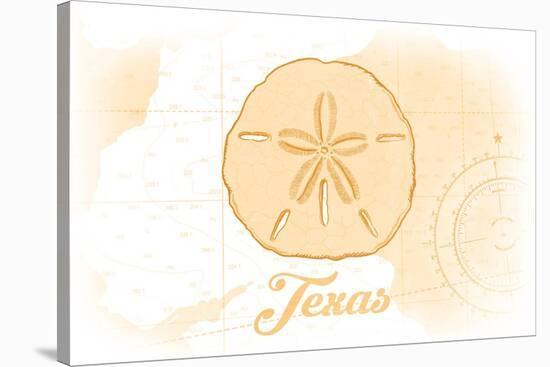 Texas - Sand Dollar - Yellow - Coastal Icon-Lantern Press-Stretched Canvas