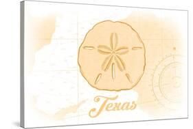 Texas - Sand Dollar - Yellow - Coastal Icon-Lantern Press-Stretched Canvas