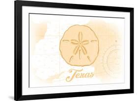 Texas - Sand Dollar - Yellow - Coastal Icon-Lantern Press-Framed Art Print