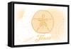 Texas - Sand Dollar - Yellow - Coastal Icon-Lantern Press-Framed Stretched Canvas