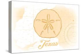 Texas - Sand Dollar - Yellow - Coastal Icon-Lantern Press-Stretched Canvas