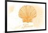 Texas - Scallop Shell - Yellow - Coastal Icon-Lantern Press-Framed Art Print