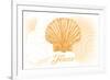 Texas - Scallop Shell - Yellow - Coastal Icon-Lantern Press-Framed Art Print