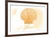 Texas - Scallop Shell - Yellow - Coastal Icon-Lantern Press-Framed Art Print