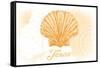 Texas - Scallop Shell - Yellow - Coastal Icon-Lantern Press-Framed Stretched Canvas