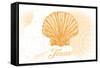 Texas - Scallop Shell - Yellow - Coastal Icon-Lantern Press-Framed Stretched Canvas