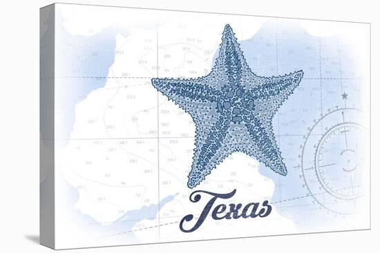 Texas - Starfish - Blue - Coastal Icon-Lantern Press-Stretched Canvas