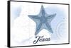 Texas - Starfish - Blue - Coastal Icon-Lantern Press-Framed Stretched Canvas