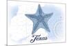 Texas - Starfish - Blue - Coastal Icon-Lantern Press-Mounted Premium Giclee Print