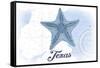 Texas - Starfish - Blue - Coastal Icon-Lantern Press-Framed Stretched Canvas