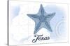 Texas - Starfish - Blue - Coastal Icon-Lantern Press-Stretched Canvas