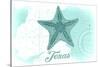 Texas - Starfish - Teal - Coastal Icon-Lantern Press-Stretched Canvas