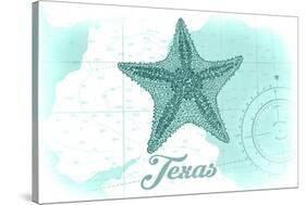 Texas - Starfish - Teal - Coastal Icon-Lantern Press-Stretched Canvas