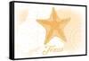 Texas - Starfish - Yellow - Coastal Icon-Lantern Press-Framed Stretched Canvas