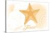 Texas - Starfish - Yellow - Coastal Icon-Lantern Press-Stretched Canvas