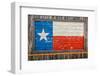 TEXAS STATE FLAG - Texas "Lone Star" flag on side on bar, Texas-null-Framed Photographic Print