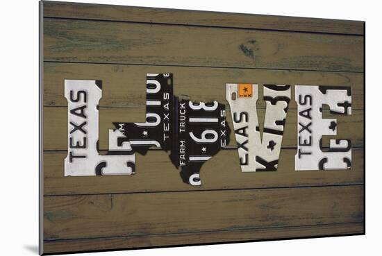 Texas State Love-Design Turnpike-Mounted Giclee Print