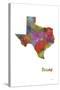 Texas State Map 1-Marlene Watson-Stretched Canvas