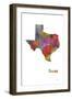 Texas State Map 1-Marlene Watson-Framed Giclee Print