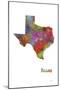 Texas State Map 1-Marlene Watson-Mounted Giclee Print