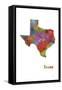 Texas State Map 1-Marlene Watson-Framed Stretched Canvas