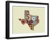 Texas State Map-Lanre Adefioye-Framed Giclee Print