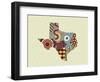 Texas State Map-Lanre Adefioye-Framed Giclee Print