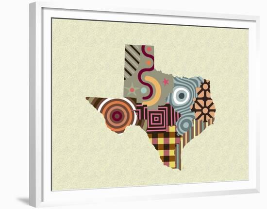 Texas State Map-Lanre Adefioye-Framed Premium Giclee Print