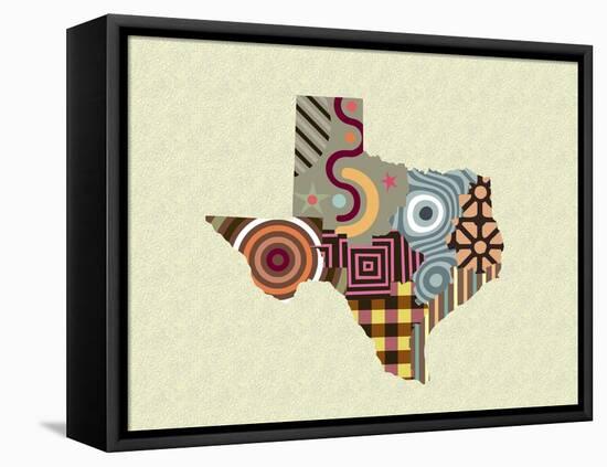 Texas State Map-Lanre Adefioye-Framed Stretched Canvas