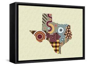 Texas State Map-Lanre Adefioye-Framed Stretched Canvas