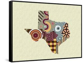 Texas State Map-Lanre Adefioye-Framed Stretched Canvas