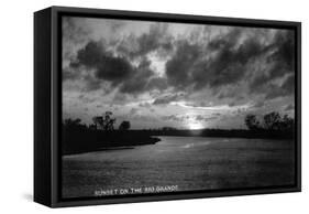 Texas - Sunset on the Rio Grande-Lantern Press-Framed Stretched Canvas