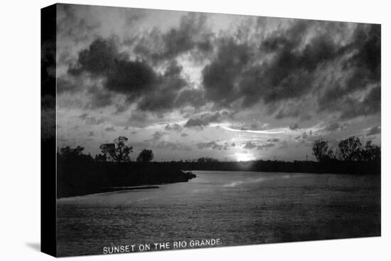 Texas - Sunset on the Rio Grande-Lantern Press-Stretched Canvas
