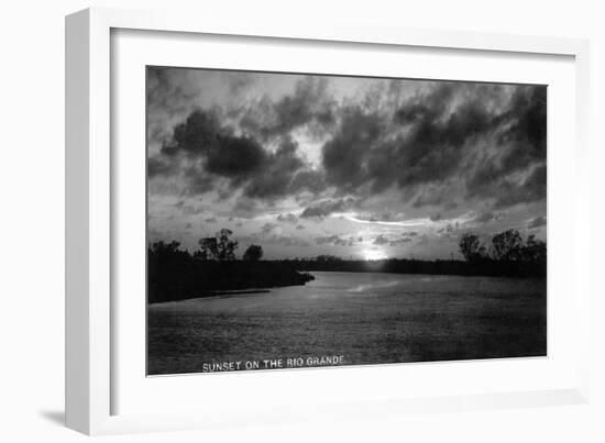 Texas - Sunset on the Rio Grande-Lantern Press-Framed Art Print