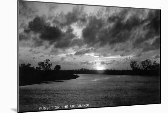 Texas - Sunset on the Rio Grande-Lantern Press-Mounted Art Print